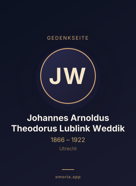 Gedenkportrait von Johannes Arnoldus Theodorus Lublink Weddik