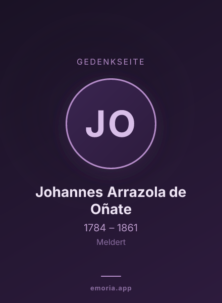 Gedenkportrait von Johannes Arrazola de Oñate