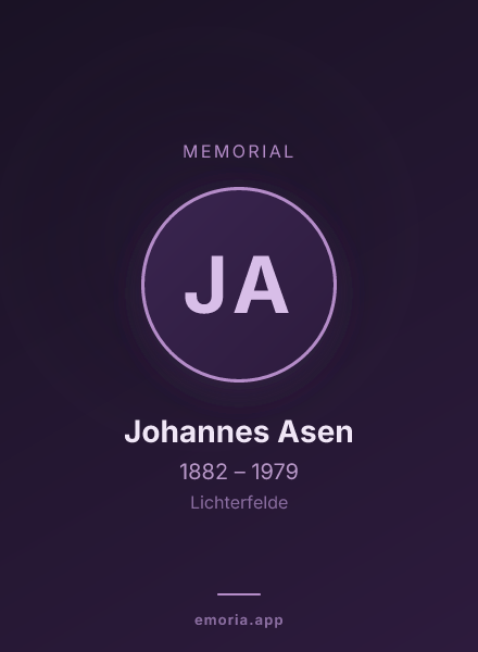 Memorial portrait of Johannes Asen