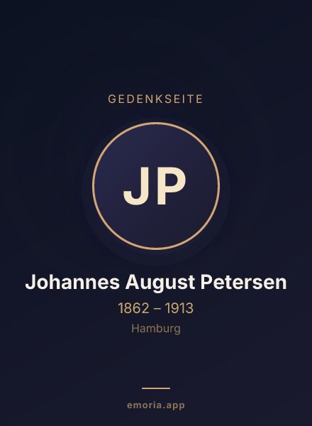 Gedenkportrait von Johannes August Petersen