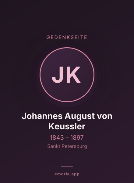 Gedenkportrait von Johannes August von Keussler