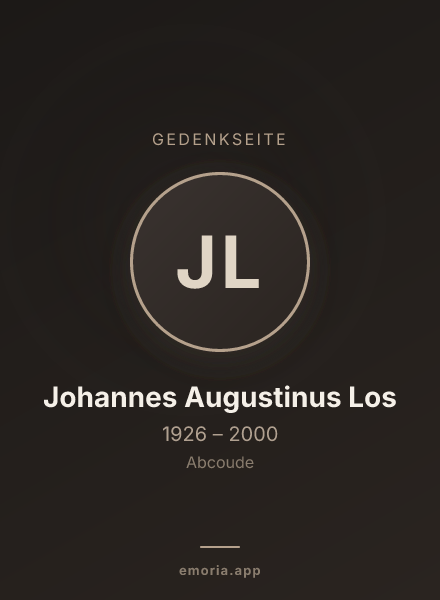 Gedenkportrait von Johannes Augustinus Los