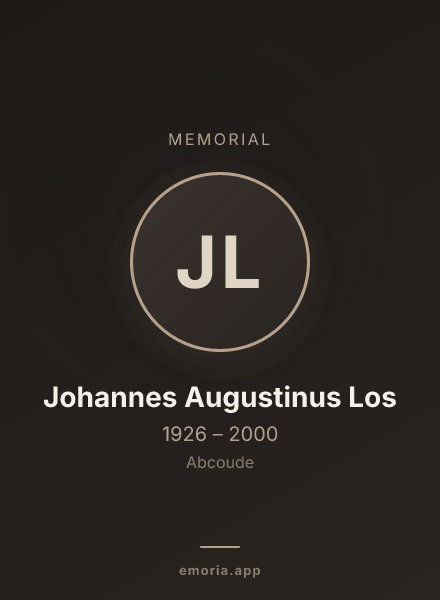 Memorial portrait of Johannes Augustinus Los