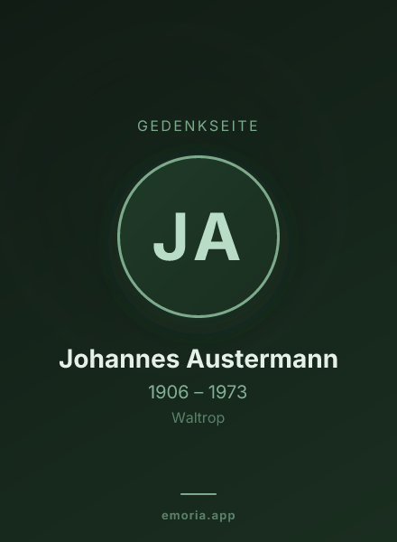 Gedenkportrait von Johannes Austermann
