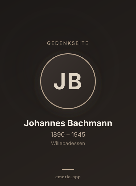 Gedenkportrait von Johannes Bachmann