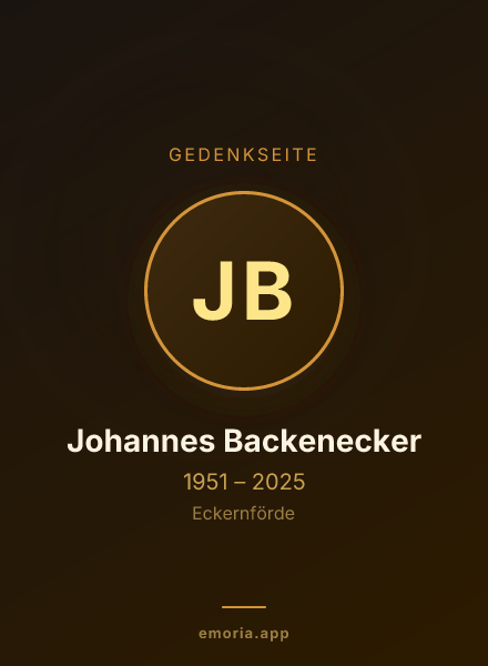 Gedenkportrait von Johannes Backenecker