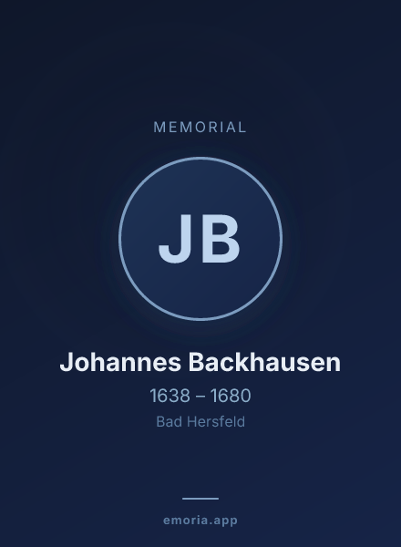 Memorial portrait of Johannes Backhausen