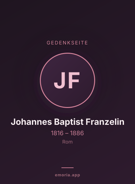 Gedenkportrait von Johannes Baptist Franzelin
