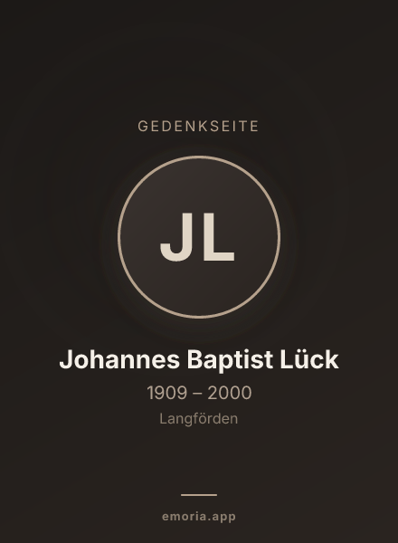 Gedenkportrait von Johannes Baptist Lück