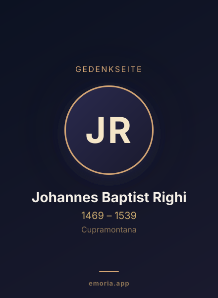Gedenkportrait von Johannes Baptist Righi