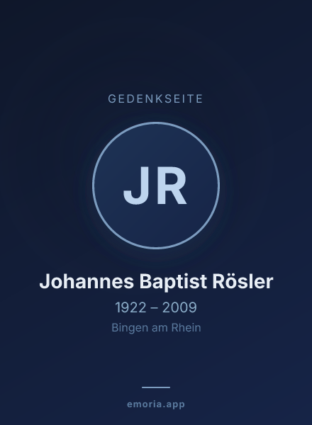 Gedenkportrait von Johannes Baptist Rösler
