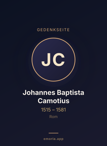 Gedenkportrait von Johannes Baptista Camotius