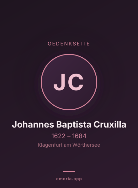 Gedenkportrait von Johannes Baptista Cruxilla