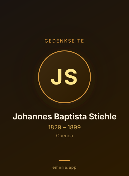Gedenkportrait von Johannes Baptista Stiehle