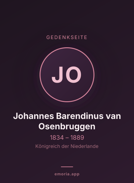 Gedenkportrait von Johannes Barendinus van Osenbruggen