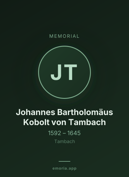 Memorial portrait of Johannes Bartholomäus Kobolt von Tambach