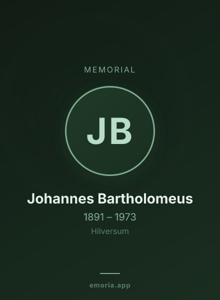 Memorial portrait of Johannes Bartholomeus