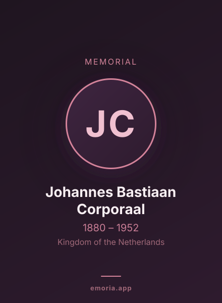 Memorial portrait of Johannes Bastiaan Corporaal