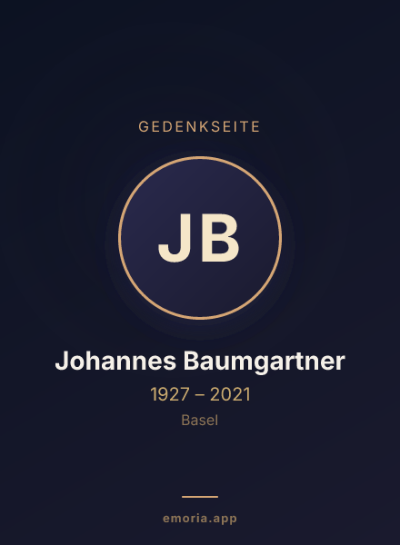 Gedenkportrait von Johannes Baumgartner