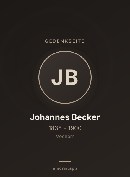 Gedenkportrait von Johannes Becker