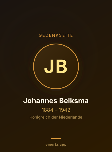 Gedenkportrait von Johannes Belksma