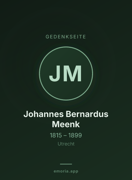 Gedenkportrait von Johannes Bernardus Meenk