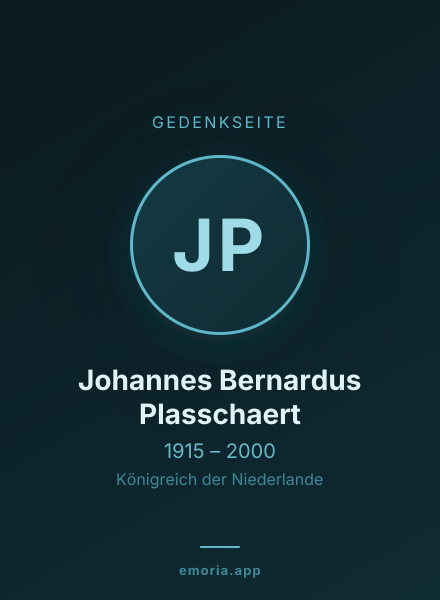 Gedenkportrait von Johannes Bernardus Plasschaert