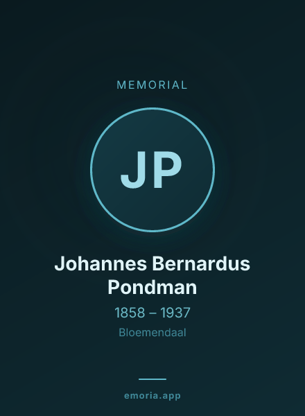 Memorial portrait of Johannes Bernardus Pondman
