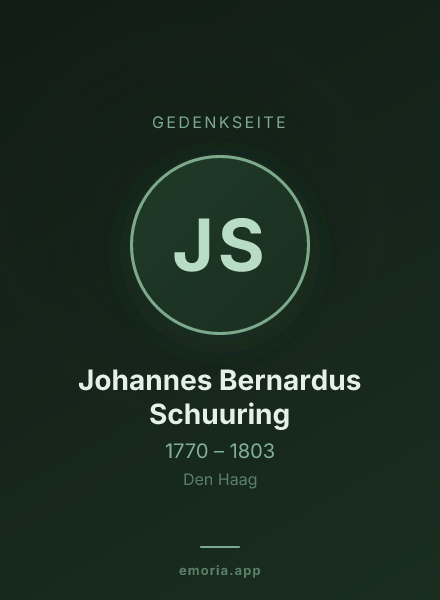 Gedenkportrait von Johannes Bernardus Schuuring