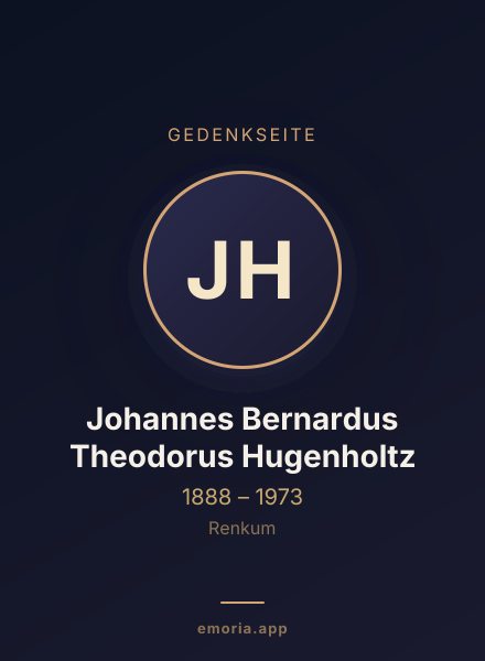 Gedenkportrait von Johannes Bernardus Theodorus Hugenholtz