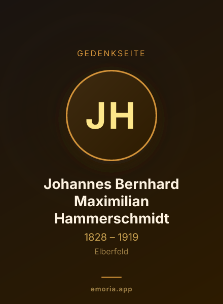 Gedenkportrait von Johannes Bernhard Maximilian Hammerschmidt