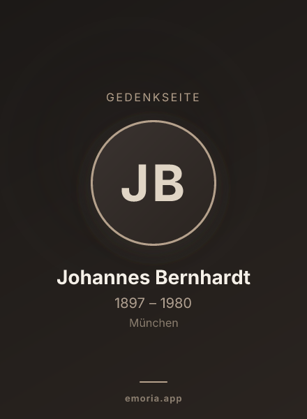 Gedenkportrait von Johannes Bernhardt