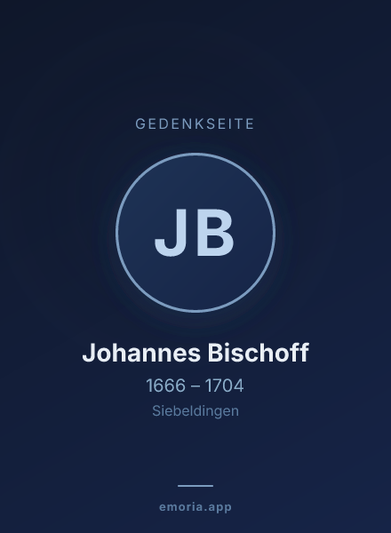 Gedenkportrait von Johannes Bischoff