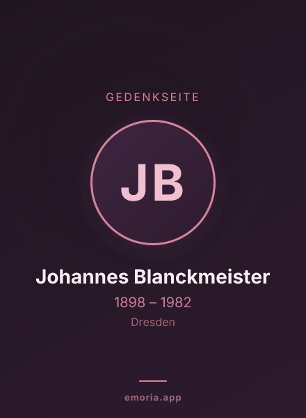 Gedenkportrait von Johannes Blanckmeister
