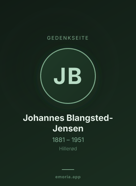 Gedenkportrait von Johannes Blangsted-Jensen
