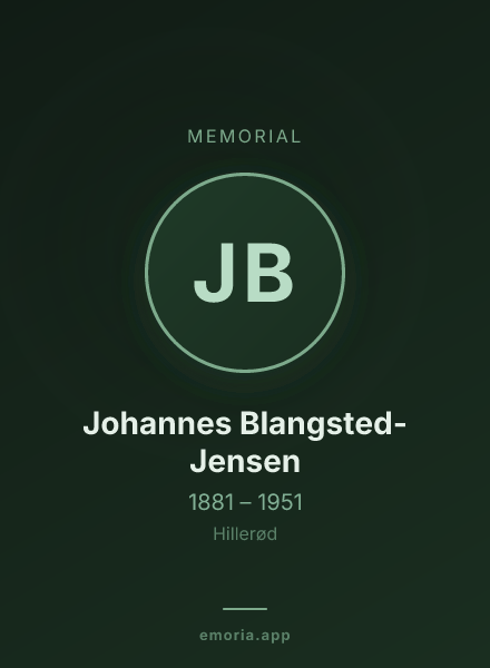 Memorial portrait of Johannes Blangsted-Jensen