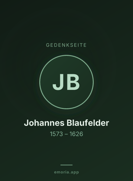 Gedenkportrait von Johannes Blaufelder