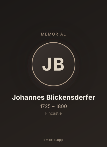 Memorial portrait of Johannes Blickensderfer