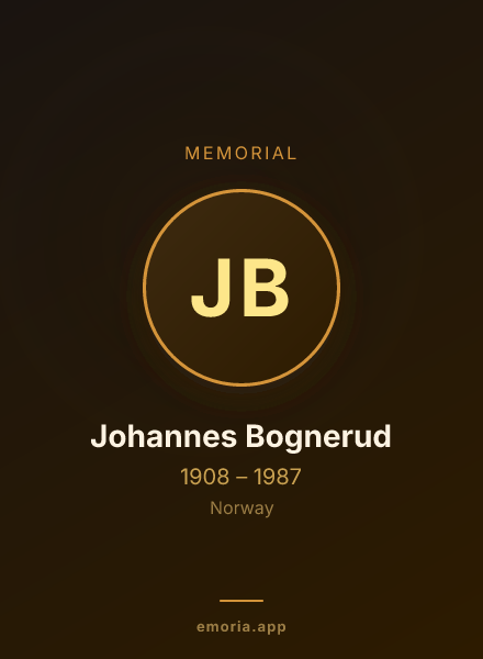 Memorial portrait of Johannes Bognerud