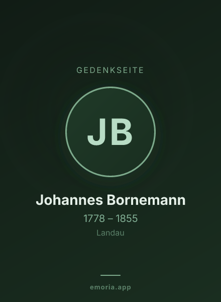 Gedenkportrait von Johannes Bornemann