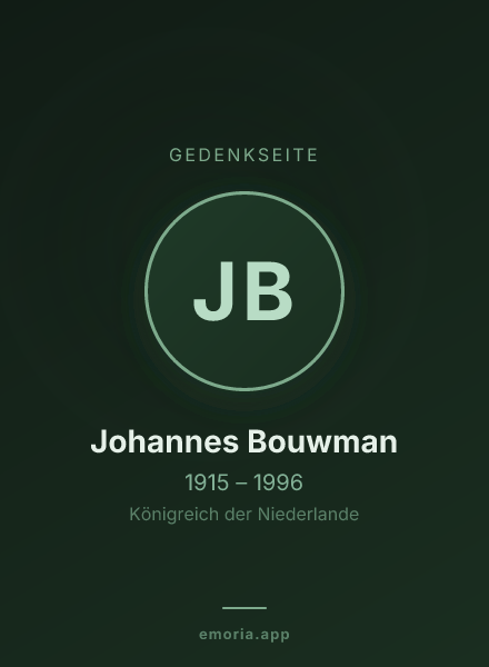 Gedenkportrait von Johannes Bouwman