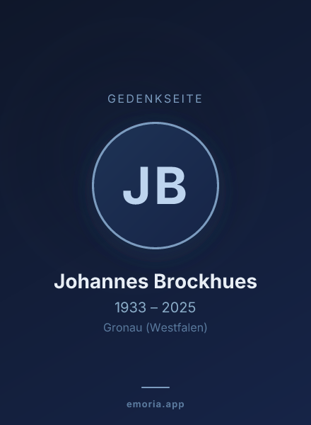 Gedenkportrait von Johannes Brockhues