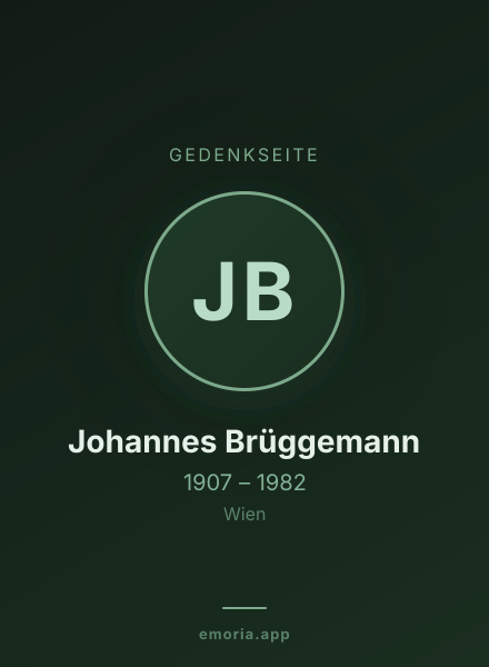 Gedenkportrait von Johannes Brüggemann