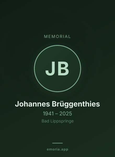 Memorial portrait of Johannes Brüggenthies