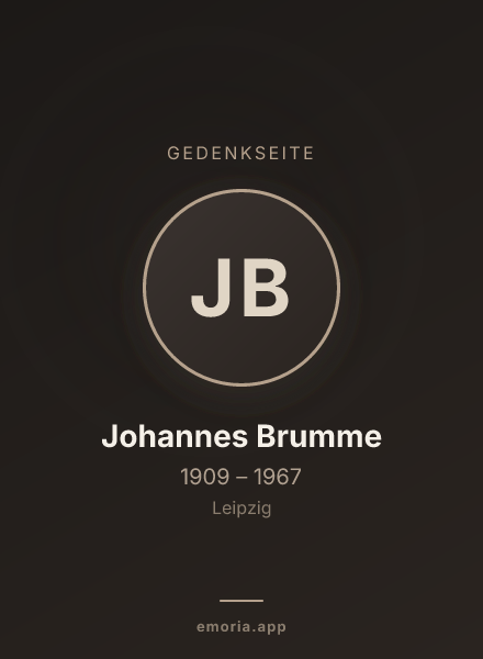 Gedenkportrait von Johannes Brumme