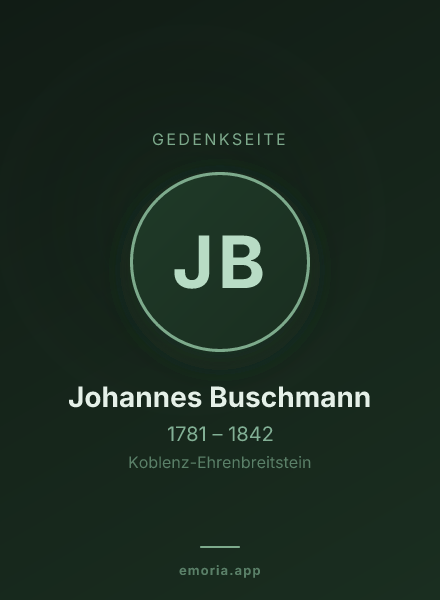 Gedenkportrait von Johannes Buschmann