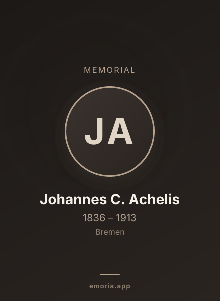 Memorial portrait of Johannes C. Achelis