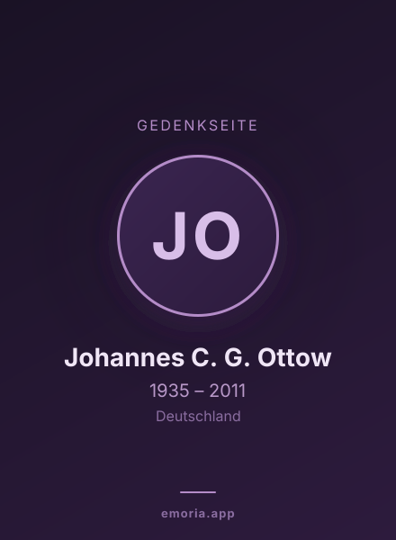 Gedenkportrait von Johannes C. G. Ottow