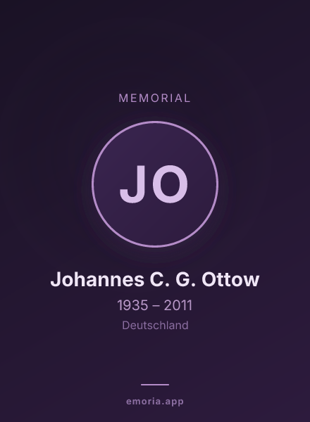 Memorial portrait of Johannes C. G. Ottow