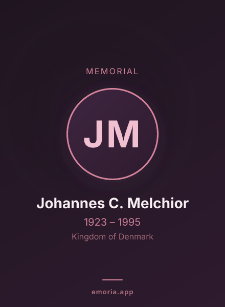 Memorial portrait of Johannes C. Melchior